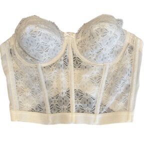 Randi Lyn Intimates White Lace Strapless Corset Bra Shapewear Size 36B